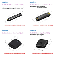 Étiquettes RFID UHF anti-métal similaires Confidex, longue portée 1-15 m, 915 MHz, 868 MHz, Impinj Monza4QT, EPC Gen2, ABS durable, étiquette RFID UHF métallique