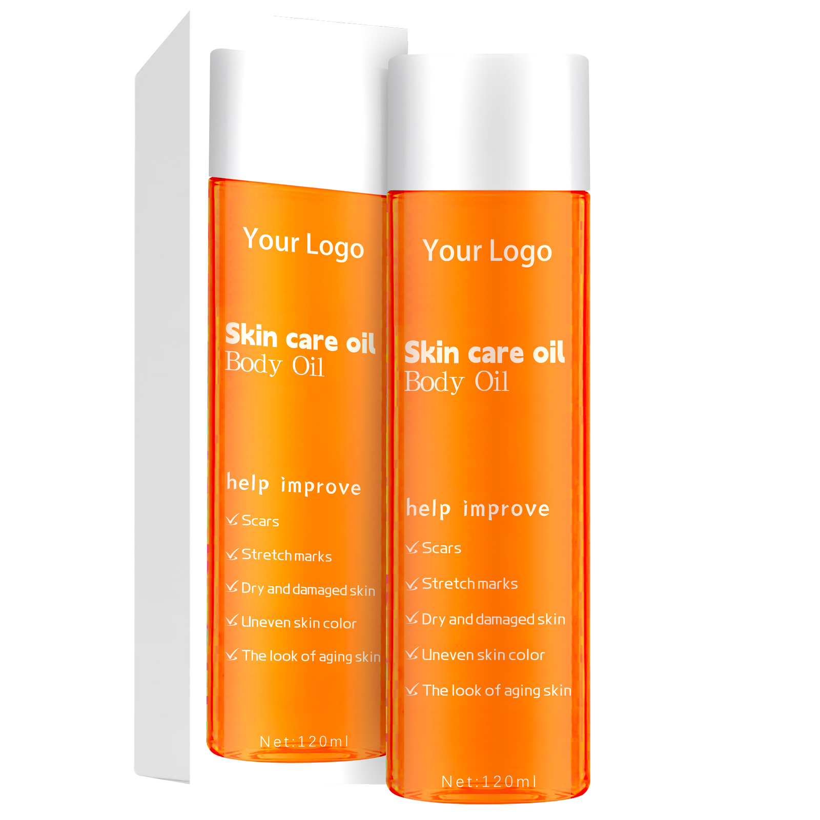 Private Label 100% Natural Organic Body Massage Oil Acne Moisturizer and Scar Stretch Marks Removal Oil for Maternity Skin Care