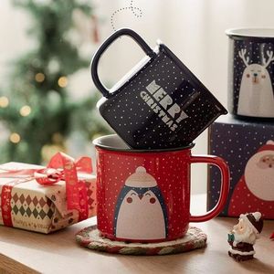 High Quality <b>Cheap</b> Snowman Pattern Stoneware Ceramic Eco-friendly Dishwasher Microwave Safe Milk Coffee Mug White Dots Charming - Product Image 5