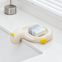Lelyi mignon petit canard Design porte-savon de bain Drainage salle de bain évier boîte à savon pas d'accumulation d'eau plats assiettes plat de rangement