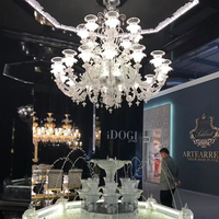 DUOMEIJU Grand Lustre en Cristal Doré Blanc Chaud à Hauteur Réglable pour Villa de Style Européen, Atrium, Hall d'Hôtel, Escalier
