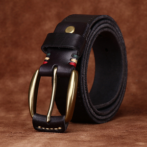 <span class=keywords><strong>Cintura</strong></span> di moda Vintage per <span class=keywords><strong>uomo</strong></span> in vera pelle di vacchetta in rame fibbia <span class=keywords><strong>cintura</strong></span> di Jeans da <span class=keywords><strong>uomo</strong></span> pieghettato cinture - Product Image 2