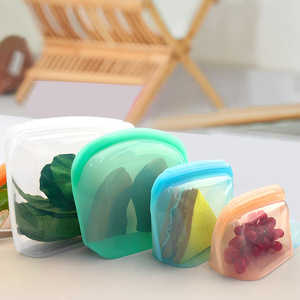 Sacs de conservation alimentaire en silicone transparent de qualité alimentaire 100% platine Lfgb en gros personnalisés, étanches, sans BPA, pour une utilisation en cuisine - Product Image 2