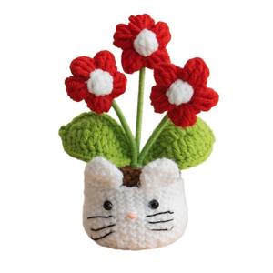 Adorno de Escritorio de Flores Tejidas a Mano Personalizadas, Simulación de Flores de Hilo, Pequeña Decoración Floral, Regalo - Product Image 5