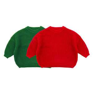 Hot Selling Customized Winter Long Sleeve Kids Knit Pullover <strong>Jumper</strong> Tops Solid Color Wholesale <strong>Christmas</strong> Baby <strong>Girl</strong> Sweater - Product Image 3