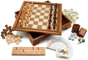 Le Nouveau Jeu 7 en 1 avec Échecs, Jeu de Dames, Jeu de Dames (backgammon), Dominos, Poker, Dés, Cribbage - Product Image 3