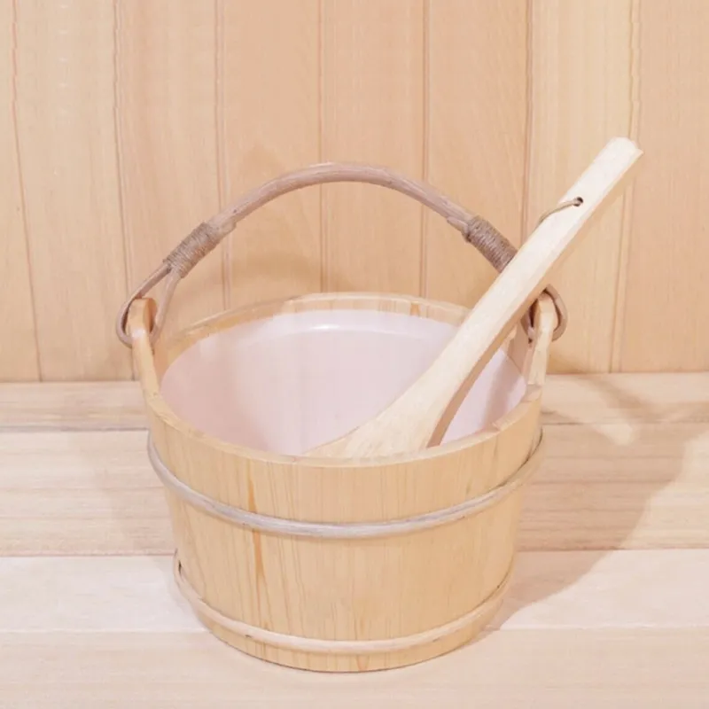 Conjunto de balde para sauna, concha de madeira para banho, spa, banheira, banheira, acessórios de chuveiro