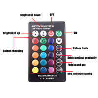 2 pièces de feux de stationnement LED pour voiture : feux de plaque d'immatriculation multicolores télécommandés en silicone T10 RGB 5050 6SMD haute luminosité