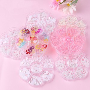 Oferta Especial: Set de Perlas de Uñas 3D Mixtas con Parte Posterior Plana, Coloridas, de ABS, con Forma de Mariposa y Corazón, para Decoración de Uñas - Product Image 1