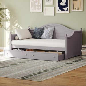 <b>Sofa</b> Bed With Storage Drawers Dark Gray <b>Wooden</b> <b>Frame</b> Bedroom Living Room Use - Product Image 4