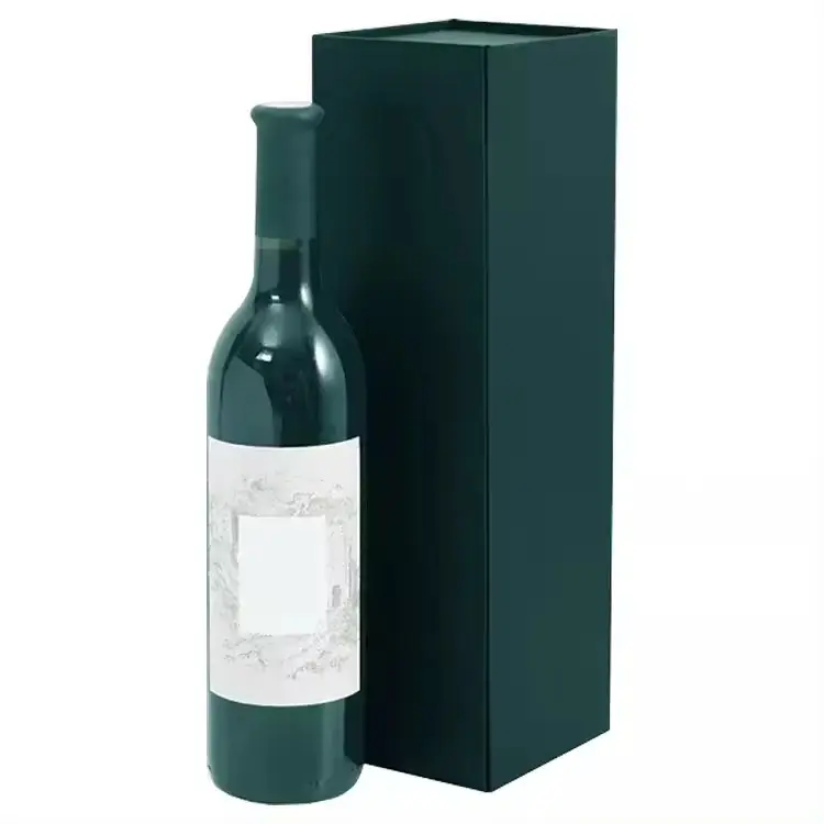 Cadeau personnalisé Boîte pour bouteille en verre de liqueur de champagne Impression numérique Boîtes d'emballage en carton ondulé à motif de lettres Coffrets cadeaux de luxe pour le vin