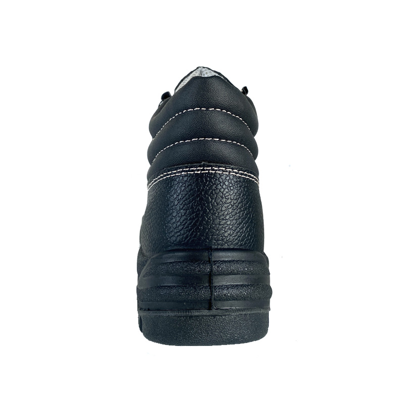 Black cow split leather steel plate en20345 safety boots with shoelaces for men