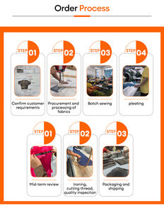 فستان سهرة أنيق وصديق للبيئة بنقشة زهور وياقة عالية وأكمام كاملة مع كشكشة - قابل لإعادة الاستخدام - Product Image 5