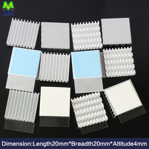 Dissipateur thermique en aluminium ultra-mince 20*20*4 pour carte mère, puce IC, élément de conduction thermique, adhésif fixe - Product Image 4