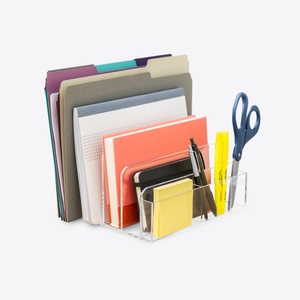 Wholesale for Clear Acrylic Polished Surface <b>Document</b> Storage Holder Desktop File Organizer Custom Logo for Display <b>Folders</b> - Product Image 1
