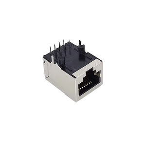 Connecteur <span class=keywords><strong>RJ45</strong></span> <span class=keywords><strong>femelle</strong></span> blindé à port unique, conforme RoHS, boîtier noir en PBT, 10/100/1000 BASE, Ethernet LAN, enregistré - Product Image 3