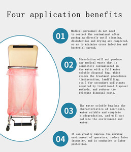 Водорастворимая медицинская тканевая сумка для больничного инфекционного отделения, средняя температура, Водорастворимая поверхность трафаретной печати - Product Image 6