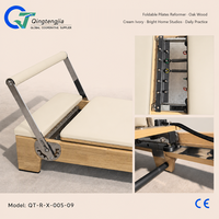 Machine de Pilates pliable et portable avec cadre en bois de chêne, design gain de place pour la maison et les exercices corporels