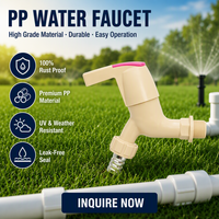 Robinet d'arrêt en PP/ABS beige de Chine, bec anti-corrosion pour jardin, usage domestique, lessive, plomberie, vente en gros, raccord de tuyauterie OEM