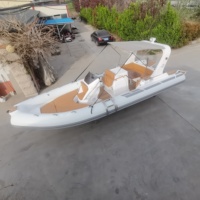 Hypalon Sport Cabine Cruiser Rigide Passager Fibre De Verre Coque Plancher Aéroglisseur Canoë Nervure Bateau Gonflable Bateau De Pêche