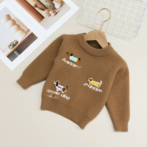 Vente en gros de chandails en tricot pour garçons avec petit chien brodé de motifs mignons et <span class=keywords><strong>doux</strong></span> pour chiot - Product Image 4
