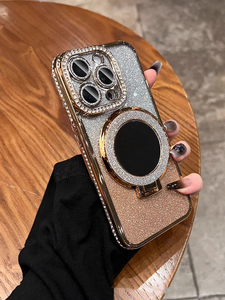 กระจกเงาเคลือบเพชรสุดหรูพร้อมตัวยึดเคสโทรศัพท์แม่เหล็กสำหรับ iPhone 16 15 14PLUS 13 12 PRO MAX 11 - Product Image 2