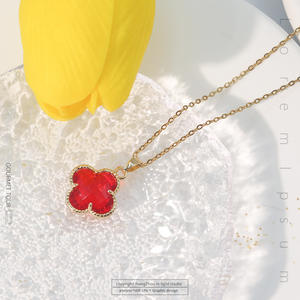 Nuevo Collar con Colgante de Trébol de Cuatro Hojas con Incrustaciones de Cristal al por Mayor 2024, Collar de Moda, Joyería de Regalo para Mujer - Product Image 4