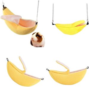 Accessoires de Cage Hamster, jouets de chambre de Hamster pour petits animaux glisseur de sucre écureuil Hamster jouer sommeil (banane) - Product Image 2