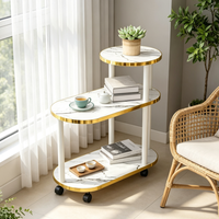 Table d'appoint de luxe légère avec plateau en pierre frittée à motif marbre et étagère de rangement en bois massif, table d'appoint pour canapé de salon