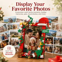 Kit de 207 pièces de blocs de construction de Noël pour cadre photo, jouet de présentation de portraits et paysages DIY, décoration de Noël, cadeau pour enfants