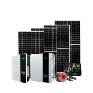 HT wholesale renewable energy 10kw on-grid complete home solar panel power system for home potovoltaic panel system 10kw set