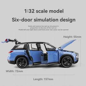 Modelo de aleación Diecast 1:32 NIO <span class=keywords><strong>ES</strong></span> con sonido y luz, puertas de retroceso, modelo de coche de metal abierto, juguete de colección de exhibición - Product Image 2