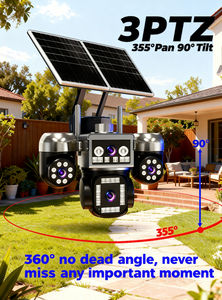 Уличная водонепроницаемая Wi-Fi 4G PTZ-камера видеонаблюдения Hieasy 8 МП с 12-кратным цифровым зумом, поддержкой SIM-карты, 4 объективами AOV и питанием от солнечной батареи - Product Image 4