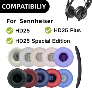 Almohadillas de Repuesto para Auriculares <span class=keywords><strong>Sennheiser</strong></span> <span class=keywords><strong>HD25</strong></span>/<span class=keywords><strong>HD25</strong></span> Plus/<span class=keywords><strong>HD25</strong></span> Special Edition, Funda para Diadema para <span class=keywords><strong>Sennheiser</strong></span> Pro Audio HD 25 - Product Image 2