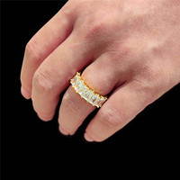 Bague Hip Hop en Laiton et Zircon Cubique, Bijou Tendance Streetwear, Vente en Gros, Fournisseur OEM ODM