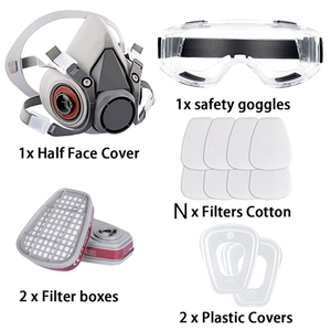 Masker Setengah Wajah Silikon Reusable Grosir, Mudah Dibersihkan, Dapat Dicuci, Anti Debu, <span class=keywords><strong>Respirator</strong></span> Pelindung untuk Penggunaan Cat Semprot - Product Image 2