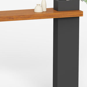 Escritorio de pie moderno para entrada de oficina en casa de 1,6 M, diseño de grano de pomelo dorado, Mostrador de exhibición de café de madera, mesa de salón para macetas - Product Image 2