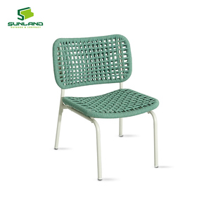 Fauteuil lounge en aluminium tressé <span class=keywords><strong>Luna</strong></span> Rope Woven K/D <span class=keywords><strong>Plus</strong></span> pour l'extérieur, idéal pour les cafés, les balcons et les jardins. - Product Image 4