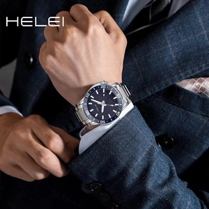 นาฬิกาข้อมือผู้ชาย Helei H9005A-<span class=keywords><strong>G</strong></span> รุ่นคลาสสิก แฟชั่น ควอตซ์ สแตนเลสสตีล 9005 นาฬิกาผู้ชายใหม่ เข็มเรืองแสง กันกระแทก - Product Image 6