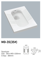 Medyag Factory Direct WC Sanitaires Céramique Moderne Salle de Bain Accroupie Casserole Montage au Sol Filigrane Certificat