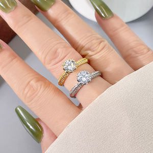 Bague de mariage plaquée or 18 carats étanche avec zircone cubique 3A pour femme – Meilleure vente - Product Image 6