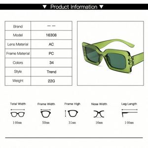 Gafas de Sol Rectangulares Pequeñas Vintage 2022 con Logotipo Personalizado para Mujer, Gafas de Sol Cuadradas en Colores Pastel - Product Image 4