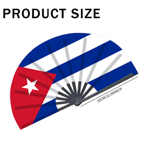 Abanicos Plegables de Bambú con la Bandera de Cuba al por Mayor, Abanico de Mano para Carnaval, Boda, Festival, Fiesta, Agencia de Viajes - Product Image 2