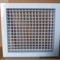 Grille d'aération carrée à double couche en forme de boîte à œufs, diffuseur de ventilation anti-chute pour CVC