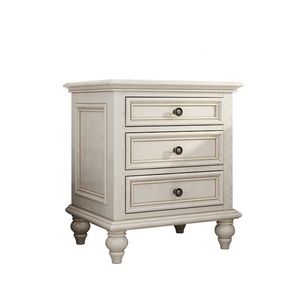Mesita de Noche Moderna e Inteligente de <span class=keywords><strong>Madera</strong></span> Blanca con 3 Cajones para Dormitorio - Product Image 1