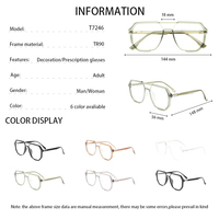 Design rétro-futuriste, cadre élastique ultra-léger Structure à double faisceau originale TR90 Miroir optique
