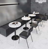 Café de luxe moderne et léger Cabine de canapé Table à manger Table et chaise commerciales Ensemble meubles d'usine de négociation Foshan