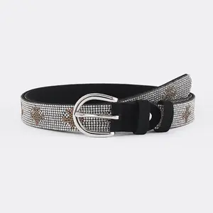 Mode luxe ceinture femme diamant motif aiguille boucle personnalisé luxe ceinture décorative Jeans ceintures pour femmes luxe Disegner