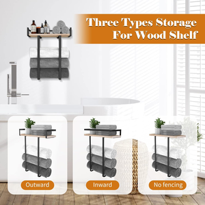 CF madera Acero inoxidable cocina <span class=keywords><strong>baño</strong></span> accesorios <span class=keywords><strong>papel</strong></span> <span class=keywords><strong>toallero</strong></span> estante <span class=keywords><strong>toallero</strong></span> barras montado en la pared <span class=keywords><strong>para</strong></span> el <span class=keywords><strong>baño</strong></span> - Product Image 6
