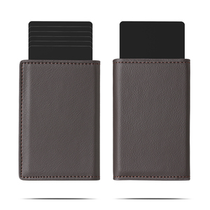 Push up Aluminum <b>Wallet</b> Credit Card <b>Holder</b> Rfid Smart <b>Wallet</b> Deri Cuzdan Leather Automatic Card <b>Holder</b> With Magnetic Closure - Product Image 5